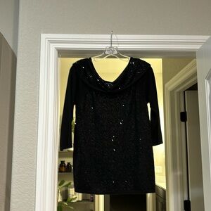 Black sequin top